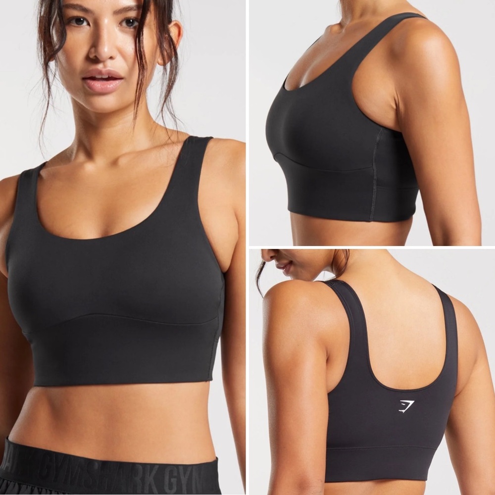 GYMSHARK Black Longline Athletic Sports Bra